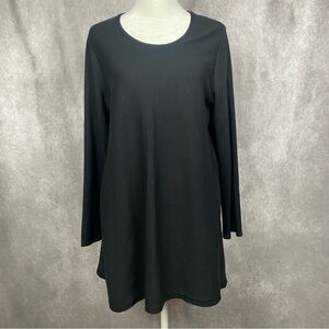 J. Jill Classic Black Long Tunic Silk Blend Top